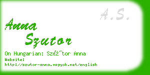 anna szutor business card